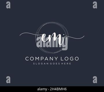 EM feminine logo. Usable for Nature, Salon, Spa, Cosmetic and Beauty Logos. Flat Vector Logo Design Template Element. Stock Vector
