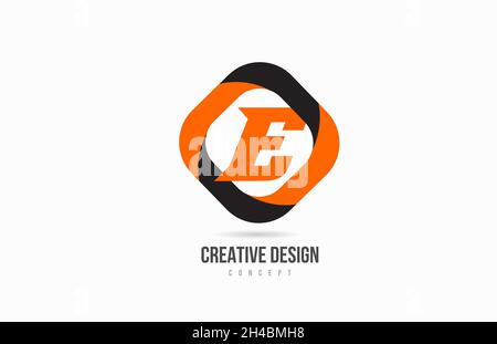 E alphabet letter logo icon in orange colour. Design for company and business Stock Vector