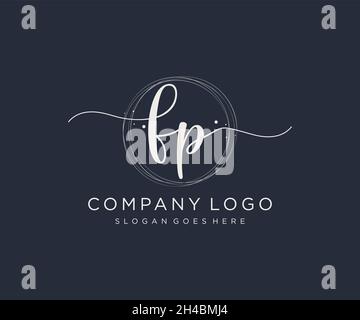 FP feminine logo. Usable for Nature, Salon, Spa, Cosmetic and Beauty Logos. Flat Vector Logo Design Template Element. Stock Vector