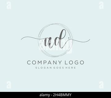 AD feminine logo. Usable for Nature, Salon, Spa, Cosmetic and Beauty Logos. Flat Vector Logo Design Template Element. Stock Vector