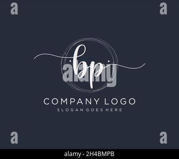 BP feminine logo. Usable for Nature, Salon, Spa, Cosmetic and Beauty Logos. Flat Vector Logo Design Template Element. Stock Vector