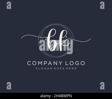 BK feminine logo. Usable for Nature, Salon, Spa, Cosmetic and Beauty Logos. Flat Vector Logo Design Template Element. Stock Vector