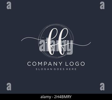 FF feminine logo. Usable for Nature, Salon, Spa, Cosmetic and Beauty Logos. Flat Vector Logo Design Template Element. Stock Vector