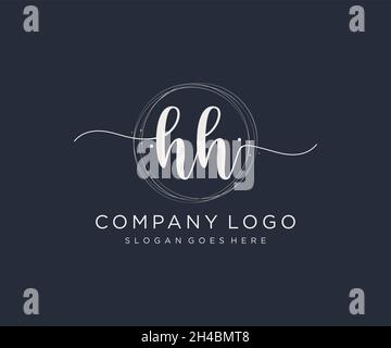 HH feminine logo. Usable for Nature, Salon, Spa, Cosmetic and Beauty Logos. Flat Vector Logo Design Template Element. Stock Vector