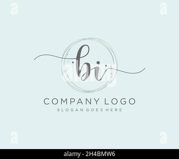 BI feminine logo. Usable for Nature, Salon, Spa, Cosmetic and Beauty Logos. Flat Vector Logo Design Template Element. Stock Vector