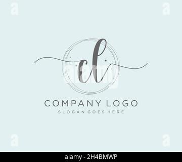 CL feminine logo. Usable for Nature, Salon, Spa, Cosmetic and Beauty Logos. Flat Vector Logo Design Template Element. Stock Vector