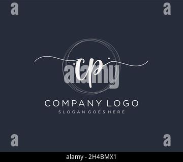 CP feminine logo. Usable for Nature, Salon, Spa, Cosmetic and Beauty Logos. Flat Vector Logo Design Template Element. Stock Vector