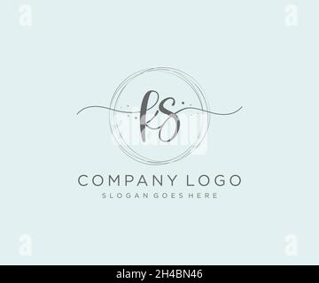 KS feminine logo. Usable for Nature, Salon, Spa, Cosmetic and Beauty Logos. Flat Vector Logo Design Template Element. Stock Vector