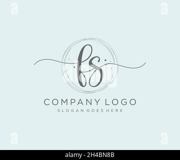 FS feminine logo. Usable for Nature, Salon, Spa, Cosmetic and Beauty Logos. Flat Vector Logo Design Template Element. Stock Vector