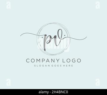 PV feminine logo. Usable for Nature, Salon, Spa, Cosmetic and Beauty Logos. Flat Vector Logo Design Template Element. Stock Vector