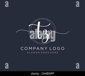 TZ Monogram logo letter with simple shape and circle rounded design ...