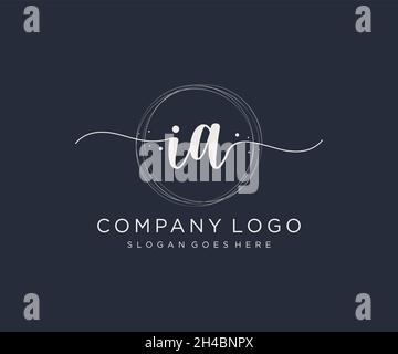 IA feminine logo. Usable for Nature, Salon, Spa, Cosmetic and Beauty Logos. Flat Vector Logo Design Template Element. Stock Vector
