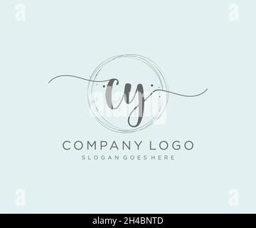 CY feminine logo. Usable for Nature, Salon, Spa, Cosmetic and Beauty Logos. Flat Vector Logo Design Template Element. Stock Vector