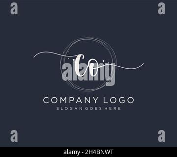 CO feminine logo. Usable for Nature, Salon, Spa, Cosmetic and Beauty Logos. Flat Vector Logo Design Template Element. Stock Vector