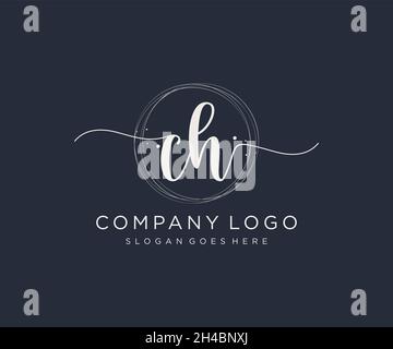 CH feminine logo. Usable for Nature, Salon, Spa, Cosmetic and Beauty Logos. Flat Vector Logo Design Template Element. Stock Vector