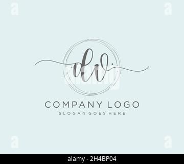 DV feminine logo. Usable for Nature, Salon, Spa, Cosmetic and Beauty Logos. Flat Vector Logo Design Template Element. Stock Vector