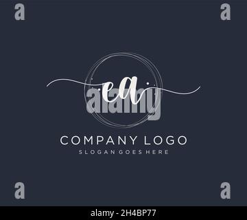 EA feminine logo. Usable for Nature, Salon, Spa, Cosmetic and Beauty Logos. Flat Vector Logo Design Template Element. Stock Vector