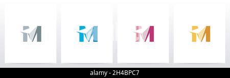 Arrowhead On Letter Logo Design M Stock Vector