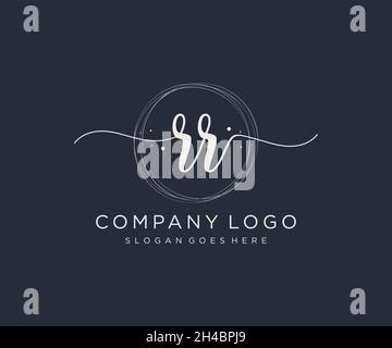 RR feminine logo. Usable for Nature, Salon, Spa, Cosmetic and Beauty Logos. Flat Vector Logo Design Template Element. Stock Vector