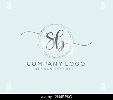 SB feminine logo. Usable for Nature, Salon, Spa, Cosmetic and Beauty Logos. Flat Vector Logo Design Template Element. Stock Vector
