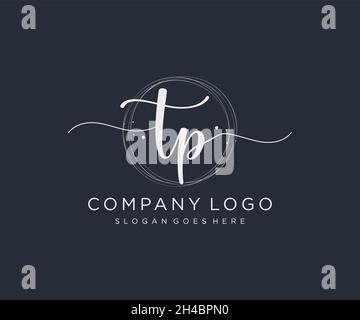 TP feminine logo. Usable for Nature, Salon, Spa, Cosmetic and Beauty Logos. Flat Vector Logo Design Template Element. Stock Vector