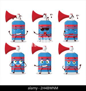 An image of blue air horn dancer cartoon character enjoying the music. Vector illustration Stock Vector