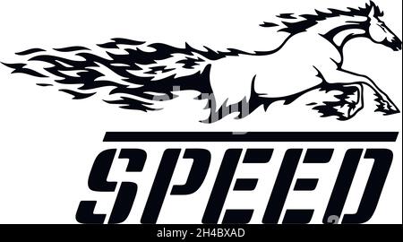 Horse, speed - Sticker for car isolated on white. Vector stock Stock Vector