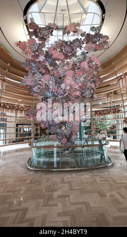 Decorative Fake Flower Tree at Gaysorn Shopping Centre Shopping mall in  Gaysorn Village Phloen Chit Road  Bangkok Thailand Stock Photo