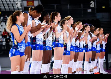 Roma, Italy. 01st Nov, 2021. Bisonte Firenze during Acqua & Sapone Roma Volley Club vs Il Bisonte Firenze, Volleyball Italian Serie A1 Women match in Roma, Italy, November 01 2021 Credit: Independent Photo Agency/Alamy Live News Stock Photo