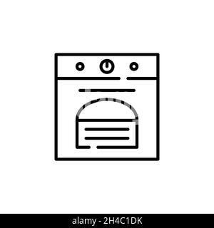 Oven household baking appliance. Pixel perfect, editable stroke icon Stock Vector