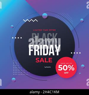 gradient violet blue black friday concept vector design illustration Stock Vector