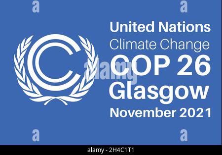 COP 26 Glasgow 2021 vector illustration - International climate summit Stock Vector