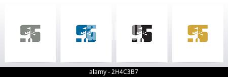 Castle With Flag On Letter Logo Design S Stock Vector