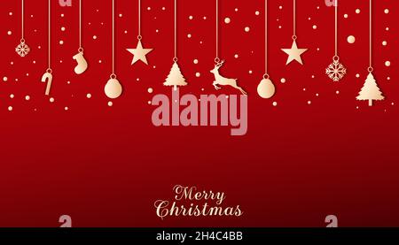 Christmas background concept in line style design vector with copy space area Stock Vector