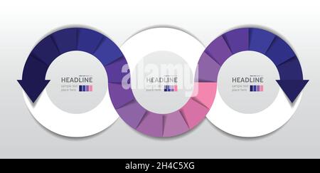 Devops, infinity infographic. 3 step options template, scheme, diagram, chart. Stock Vector