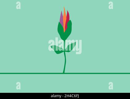 Abstract flower with flame-shaped petals. Retro vector black background and illustration. Abstract design template for brochures, flyers, magazine, bu Stock Vector