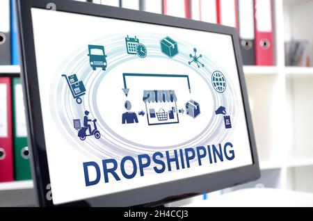 Dropshipping concept shown on a computer screen Stock Photo
