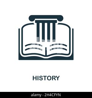 History icon. Monochrome sign from school education collection. Creative History icon illustration for web design, infographics and more Stock Vector