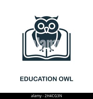 Education Owl icon. Monochrome sign from school education collection. Creative Education Owl icon illustration for web design, infographics and more Stock Vector