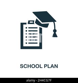 School Plan icon. Monochrome sign from school education collection. Creative School Plan icon illustration for web design, infographics and more Stock Vector
