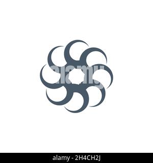 circle geometric loop fan abstract logo icon vector template. Stock Vector illustration isolated on white background. Stock Vector