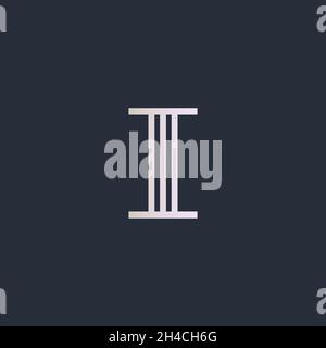 Simple Initial Letter I Logo. Flat Vector Logo Design Ideas Template Element. Usable for Business and Branding Logos. Stock Vector