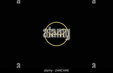 LETTERS RR LOGO DESIGN WITH NEGATIVE SPACE EFFECT FOR ILLUSTRATION USE Stock Vector