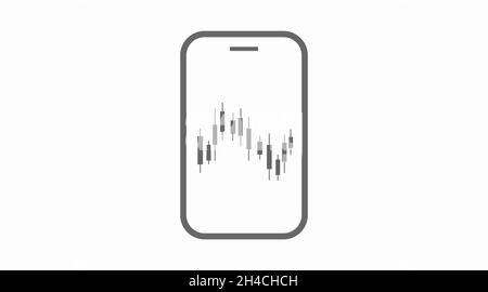 Smartphone Trading Icon. Vector isolated editable flat illustration Stock Vector