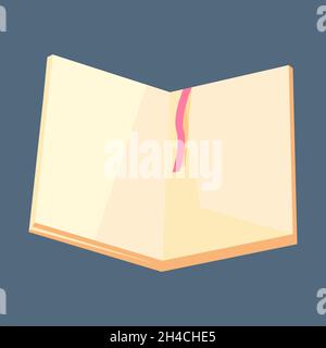 Open blank diary. Office supplies in flat style. Stock Vector