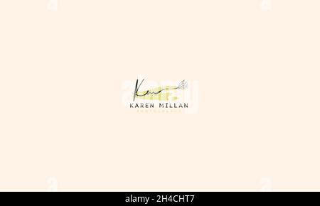 LETTERS KM LOGO DESIGN WITH NEGATIVE SPACE EFFECT FOR ILLUSTRATION USE Stock Vector