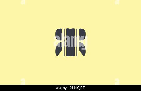 LETTERS RR LOGO DESIGN WITH NEGATIVE SPACE EFFECT FOR ILLUSTRATION USE Stock Vector
