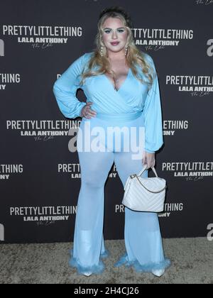 HOLLYWOOD, LOS ANGELES, CALIFORNIA, USA - NOVEMBER 01: Model Chel Sgro arrives at the PrettyLittleThing La La Anthony EDIT Launch Party held at Beauty and Essex at Dream Hollywood Hotel on November 1, 2021 in Hollywood, Los Angeles, California, United States. (Photo by Xavier Collin/Image Press Agency/Sipa USA) Stock Photo