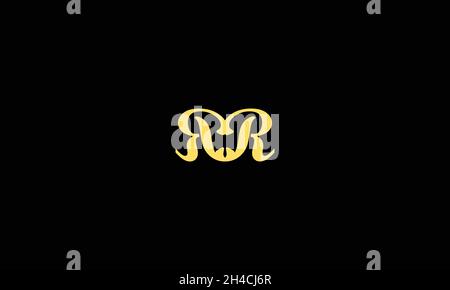 LETTERS RR LOGO DESIGN WITH NEGATIVE SPACE EFFECT FOR ILLUSTRATION USE Stock Vector