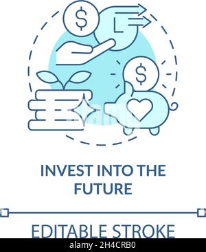 Plan pension in advance concept icon Stock Vector